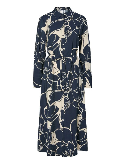YAS Yaskaya Ls Long Shirt Dress S. Noos   Navy   34