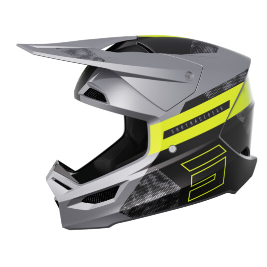 Shot Race Gear Crosshjelm Shot Furious Patrol Grå-Neongul