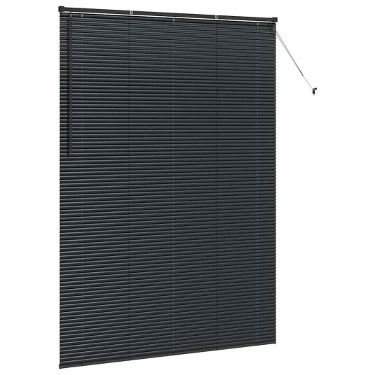 Vindu Persienne med gardiner Svart Aluminium