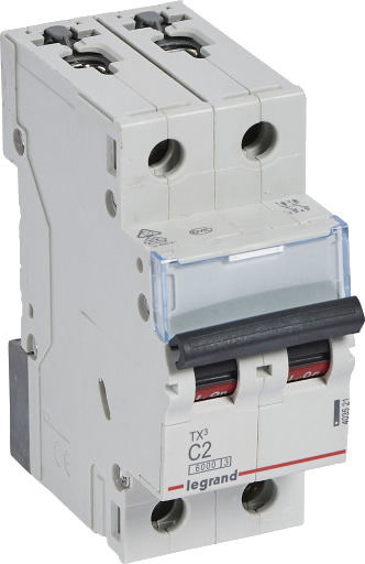 Legrand 5 stk TX3 MCB automatsikring C2 2P 2M 6/6kA