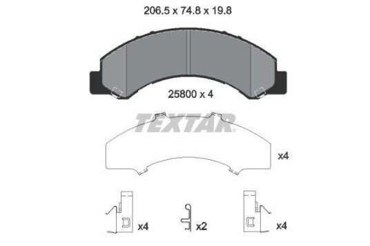 Bremseklosser TEXTAR 2580001 Bremseklosser TEXTAR 2580001