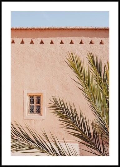 Palm leaves and a clay building in Morocco Plakat Plakat / 50x70cm Palm leaves and a clay building in Morocco Plakat Plakat / 50x70cm