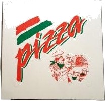 Pizzaæske 50X50x5 Cm Hvid Med Tryk Pizza Buon Appetito,50 Stk/Krt