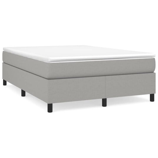  Boxspring sengeramme lysegrå 135x190 cm Double stoff