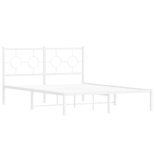  Sengeramme i metall med hodegavl hvit 140x200 cm