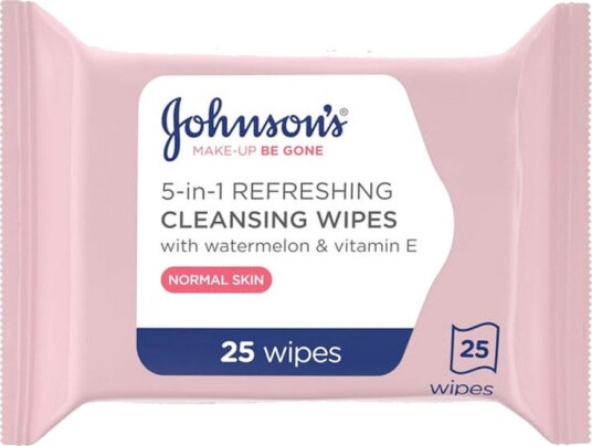 Johnsons Make-Up Be Gone 5-in-1 Refreshing Cleansing Wipes 25 stk. Johnsons Make-Up Be Gone 5-in-1 Refreshing Cleansing Wipes 25 stk.