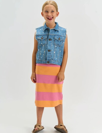 The New Tnromina Denim Vest - Blue - 146/152