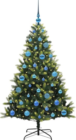  Kunstig Hengt Julegran med 150 LED lys grønn 150 cm PVC og PE