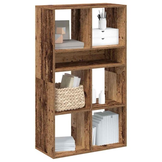 Bokhylle gammelt tre 66x31x112 cm konstruert tre