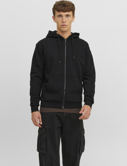 Jack & Jones Jjebradley Sweat Zip Hood Noos - Black - S