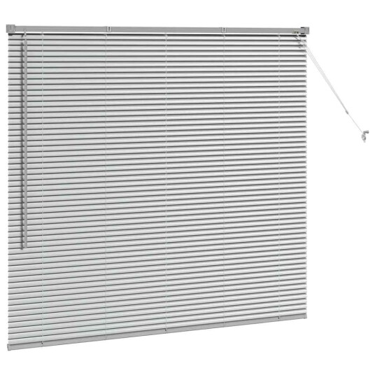 Vindu Persienne med gardiner Manual sølv Aluminium Vindu Persienne med gardiner Manual sølv Aluminium