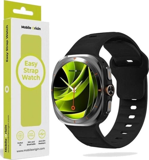 Mobile Origin Easy Strap Silikonreim til Galaxy Watch Ultra 47mm Svart