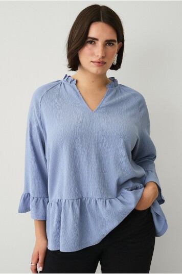Ellos Plus collection Topp i strukturert jersey Blå