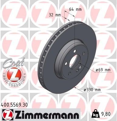 Bremseskive ZIMMERMANN 400.5569.30