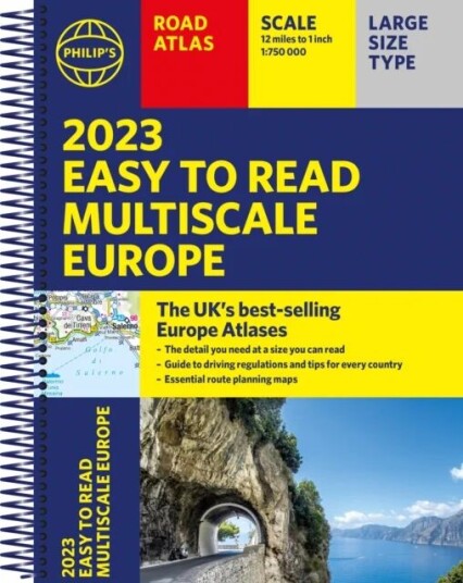 2023 Philip'S Easy To Read Multiscale Road Atlas Europe Av Philip'S Maps
