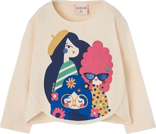 Boboli Knit T Shirt For Girl Bci ECRU 92