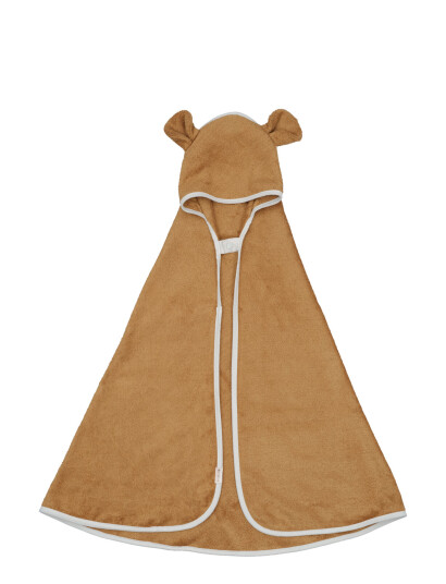 Fabelab Hooded Baby Towel - Bear - Ochre - Orange - 71X118CM