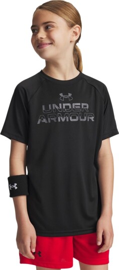 Under Armour Ua Tech Split Wordmark Ss - Black - 140-152
