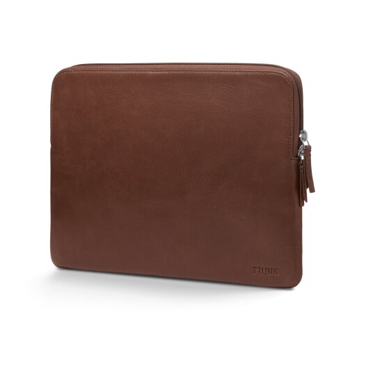 Trunk Ekte Skinn Sleeve til Macbook 14" (33 x 23,5 x 2 cm) - Brown