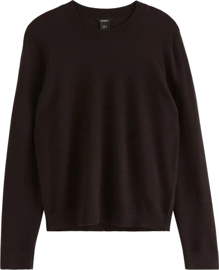 Lindex Fine Knit Long Sleeved Top DARK BROWN L