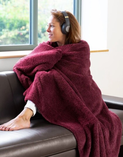 Snug Rug Sherpa Fleece Pledd i Burgunderrød Snug Rug Sherpa Fleece Pledd i Burgunderrød