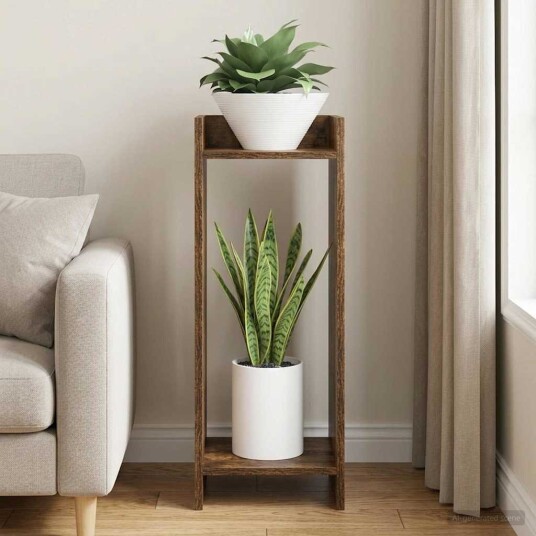 vidaXL Planteholder Røkt Eik 30 x 30 x 80 cm Konstruert tre