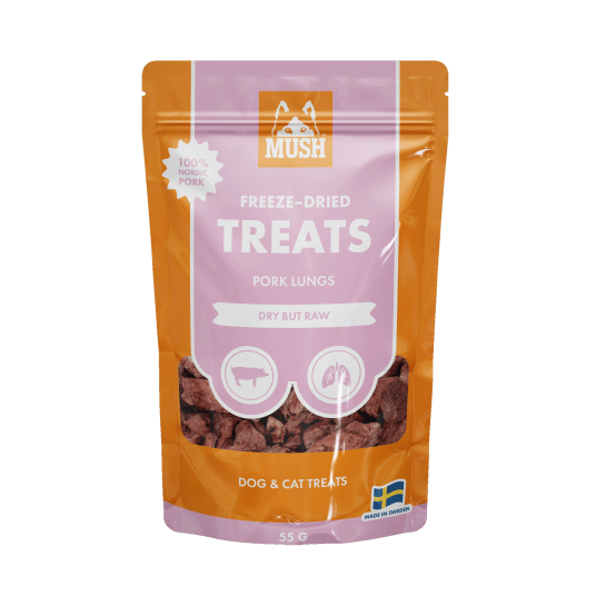 Mush Frysetørket Griselunge til Hunder og Katter 45 g - Naturlige Snacks Mush Frysetørket Griselunge til Hunder og Katter 45 g - Naturlige Snacks