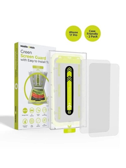 Mobile Origin Screen Guard with easy applicator case friendly 2 pack   iPhone 17 Pro