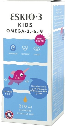 Eskio 3 kids flytende tutti frutti smak 210 ml