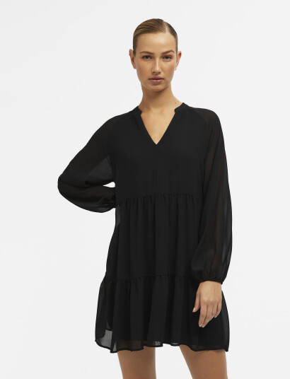 Object Objmila Gia L/S Dress Noos - Black - 42 Object Objmila Gia L/S Dress Noos - Black - 42