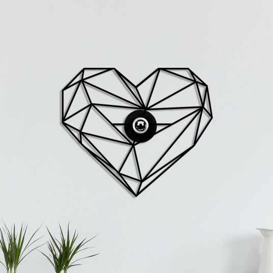 Opviq Vegglampe W-046 svart hjertedesign laserskåret MDF-tre Opviq Vegglampe W-046 svart hjertedesign laserskåret MDF-tre