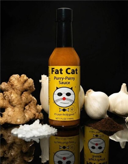 Fat Cat Purry Purry Sauce Thai Inspirert Peri Peri Chilisaus 148 ml USA Fat Cat Purry Purry Sauce Thai Inspirert Peri Peri Chilisaus 148 ml USA