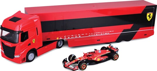 F1 Ferrari Racing Iveco S-Way 570 Transportsett med SFR SF-24 Lecleec #16 1:43 F1 Ferrari Racing Iveco S-Way 570 Transportsett med SFR SF-24 Lecleec #16 1:43