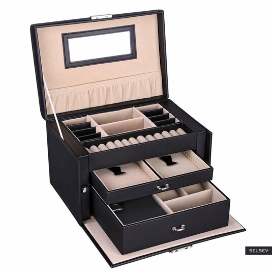 Uniq Luna Xl Smykkeskrin - Organiser Og Beskytt Smykkene Dine - Black