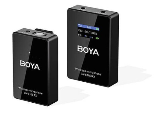 BOYA BY-EM5-K1 Trådløs UHF-mikrofon med 50m rekkevidde og USB-C