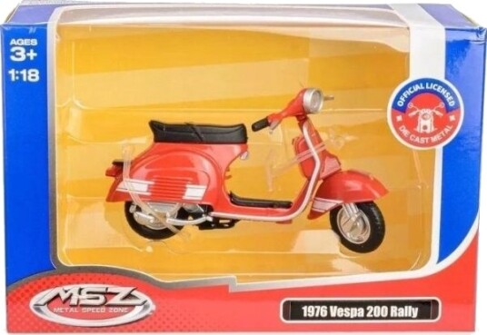 Daffi MSZ 1:18 1976 Vespa 200 Rally Rød