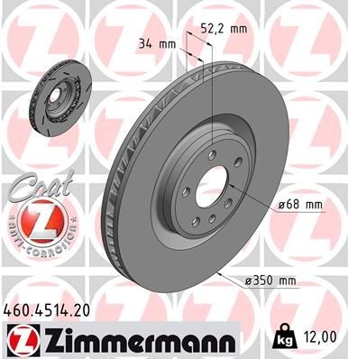 Bremseskive ZIMMERMANN 460.4514.20