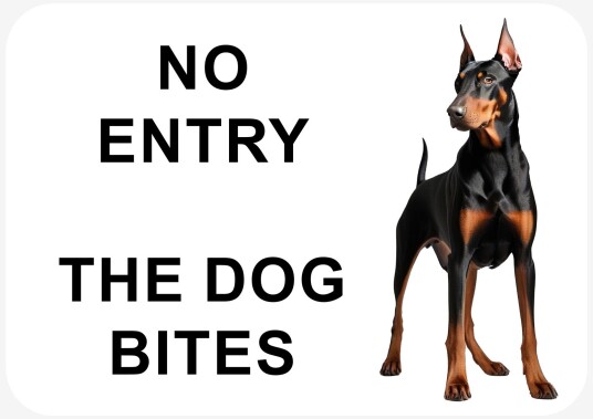 Klistremerke Ingen Adgang Hunden Biter