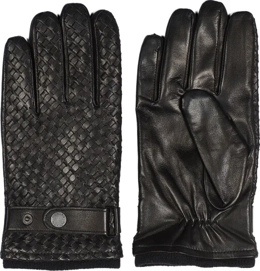 Howard London Braided Leather Gloves Axel - BLACK - 9