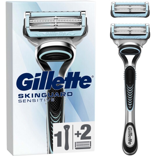 Gillette Skinguard Sensitive Razor Handle + 2 blades