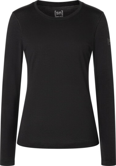 super.natural Women's Arctic230 Long Sleeve L, Jet Black