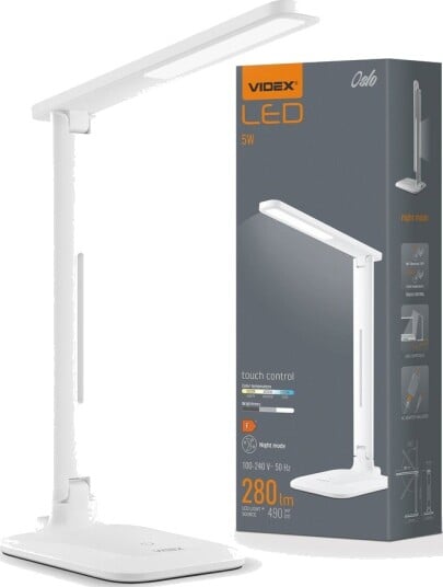 5W Oslo LED skrivebordslampe 3 trinns dimbar   Hvit CCT 280lm IP20 innendørs   Dimbar : 3 trinns Kulør : Nøytral