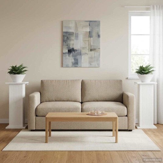 vidaXL Planteholder 2 stk. Høgglans hvit 30,5 x 30 x 60,5 cm