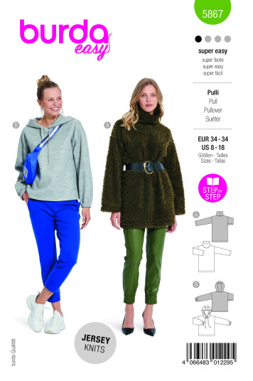 Burda 5867 - Genser EUR: 34-44, US: 8-18