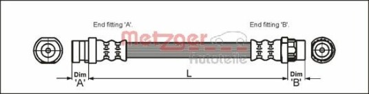 Bremseslange METZGER 4111169