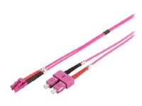 Lanview - Patchkabel - SC/UPC multimodus (hann) til LC/UPC multimodus (hann) - 2 m. - 2 mm - fiberoptikk - dupleks - 50 / 125 my - OM4 - halogenfri - liten