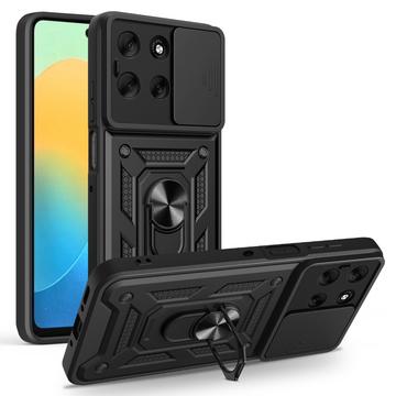 Motorola Moto G56 Hybrid deksel med Roterende Ring med Kameraskjold   Svart