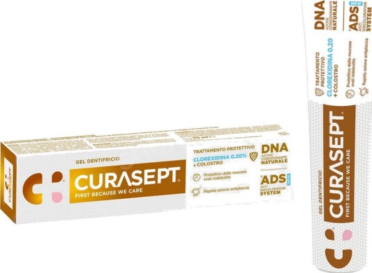Curasept ADS DNA Protective Pro Tannkrem med 0,20 % Chlorhexidin & Colostrum (75 ml)