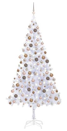 vidaXL Kunstig juletresett med LED og kuler 210 cm 910 grener