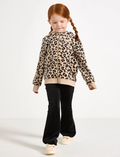 Lindex Leggings Flare Velour Solid Black 104